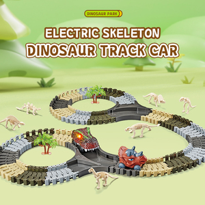 Vente chaude Flexible Piste Jeu ensemble Jouet Voitures Dinosaure <span class=keywords><strong>Paradis</strong></span> Route Course Squelette Assemblé Dinosaure Rail Voiture jouet - Product Image 2