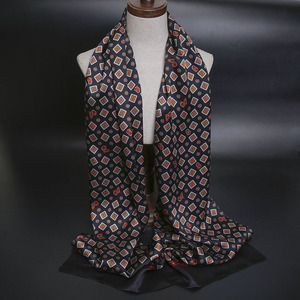 100% Pure cou écharpe hommes longue <span class=keywords><strong>soie</strong></span> de mûrier imprimé écharpe mode Double couches châle adulte <span class=keywords><strong>soie</strong></span> châle - Product Image 3