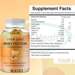 Gomitas de Proteína de Suero de Leche Ausreson Bears, Halal, Marca Privada, Impulso de Energía Deportiva, Suplementos Pre-Entrenamiento, Gomitas de Proteína Veganas - Product Image 2