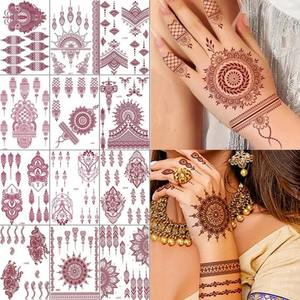 OEM all'ingrosso fabbrica Custom Henna tatuaggio adesivi a mano Design bianco piccolo mano henné adesivi per le <span class=keywords><strong>mani</strong></span> - Product Image 1