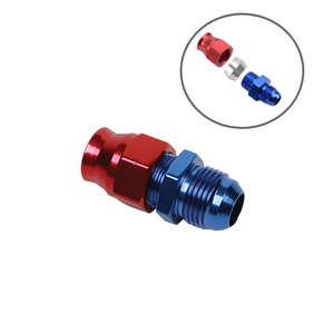 Conector Rígido Haofa AN6 3/8 Macho a Hembra, Accesorio para Manguera de Refrigerante/Aceite, Color Rojo/Azul, Ajuste Universal - Product Image 1
