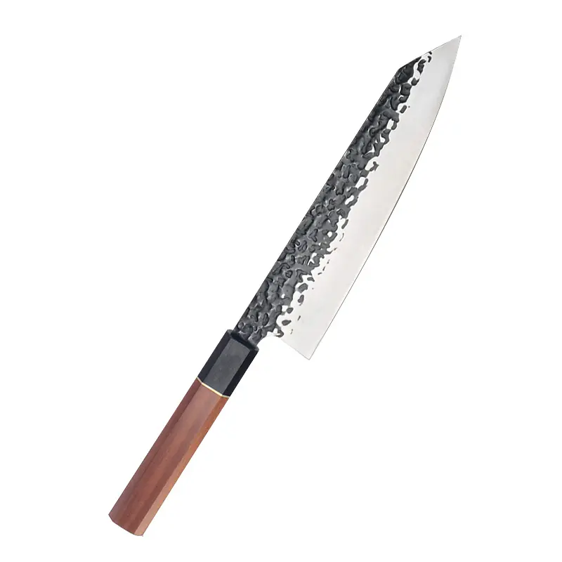 Coltello da cuoco professionale giapponese da 8 pollici in acciaio inossidabile 5CR15MOV forgiato Kiritsuke Chef coltello fatto a mano