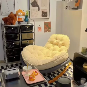 Sillón Mecedora Moderno de Tela con Respaldo Nórdico, Diseño Duradero para Uso en el Hogar y Hoteles - Product Image 5
