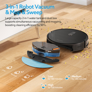 Robot Aspiradora y Mopa GS1 Combo 4000Pa, Robot Aspiradora Inteligente con Navegación Giroscópica para Pelo de Mascotas y Pisos Duros, Limpieza del Hogar - Product Image 6