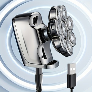 เครื่องโกนหนวดแบบแม่เหล็กดูดติดผนัง ชาร์จด้วย USB ใบมีดหมุนได้แปดใบ สำหรับใช้ในบ้านและโรงแรม - Product Image 3