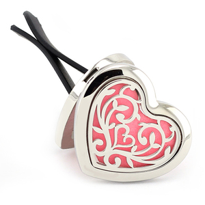 Wholesale Heart Shape Stainless Steel <strong>Diffuser</strong> Locket Car <strong>Vent</strong> <strong>Clip</strong> Aromatherapy Car <strong>Diffuser</strong> Locket Random 10pcs Free Pads - Product Image 1