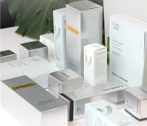 High-End personalizzabile in cartone bianco scatola <span class=keywords><strong>di</strong></span> imballaggio a tutta pagina Logo in rilievo a caldo timbratura coperchio forma inferiore per crema per il viso - Product Image 3