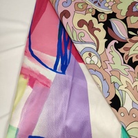 50/75 extensible forgé mousseline de soie impression Polyester 98% Spandex 2% Textile de maison abstrait motif géométrique anti-moisissure Tricot