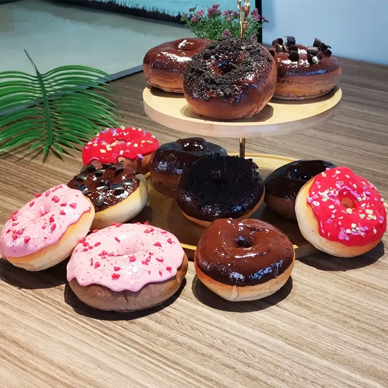 Bagel künstliche Brots imulation Lebensmittel modell Marmelade Sweet Fake Donut Werbung Dekor Regenbogen anpassbare Requisiten Tisch Ornament