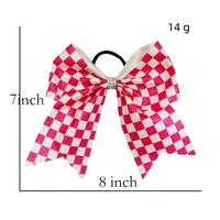 Nœuds de cheveux scintillants à motif drapeau de course à carreaux de 8 pouces pour filles, nœuds papillon à carreaux diamant pour enfants, accessoires capillaires