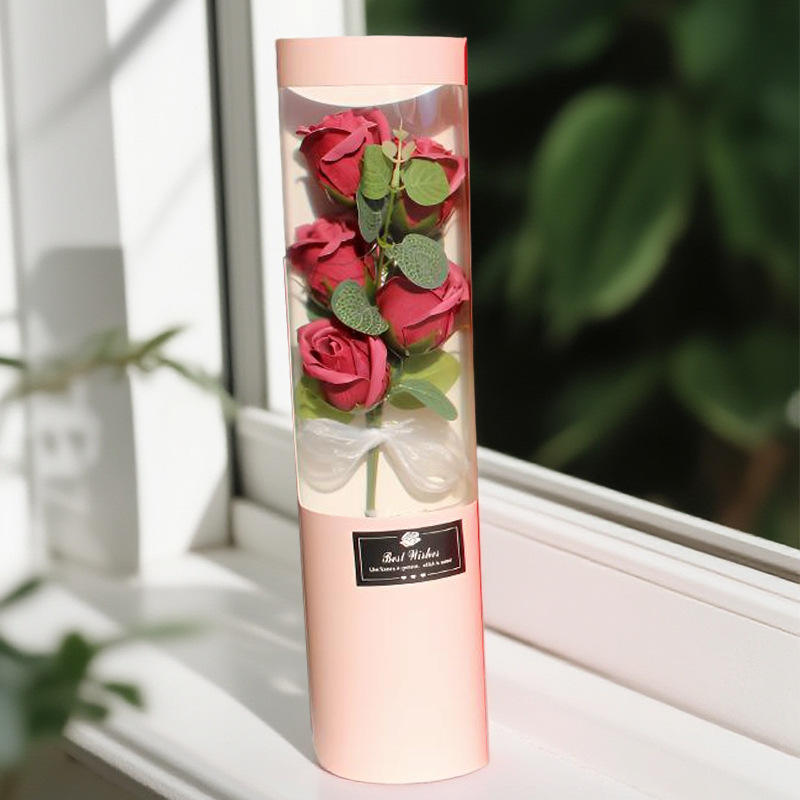 ถังยาวประกอบด้วยหลอดผงกุหลาบ 5 หลอด + ดอกผงรากบัว