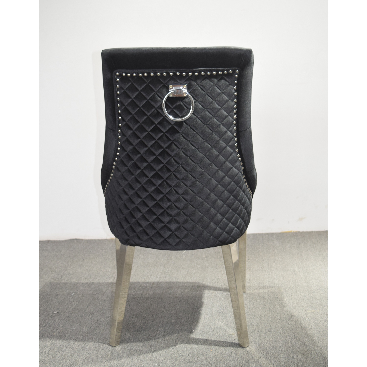 Нордический обеденный стул B8212 со стразами, черный бархат