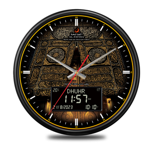 Horloge musulmane avec alarme de prière <span class=keywords><strong>AL</strong></span>-<span class=keywords><strong>FATIHA</strong></span>, horloge à quartz à double affichage pour homme musulman <span class=keywords><strong>arabe</strong></span>, Ramadan - Product Image 1