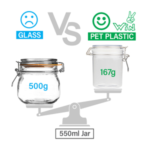 Personalized Clear Wide Mouth Bean Nuts Hinged Lid 550ml PET <b>Container</b> Store Jars - Product Image 2