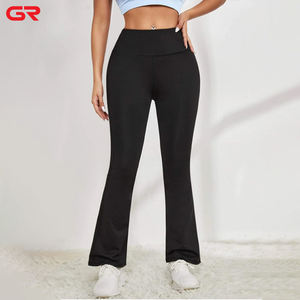 Vendita calda <span class=keywords><strong>pantaloni</strong></span> da Yoga a gamba larga sottili <span class=keywords><strong>pantaloni</strong></span> da donna sottili elasticizzati <span class=keywords><strong>neri</strong></span> <span class=keywords><strong>pantaloni</strong></span> a zampa da donna collant Casual Leggings da Yoga - Product Image 3