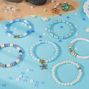 Polymer <b>Clay</b> Beads DIY Jewelry Making Kit Blue Themed Bracelet Craft Supplies Epoxy Resin 3000 Pieces - Product Image 4
