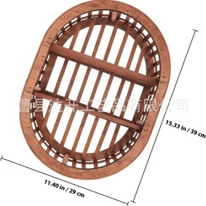 Estante de Pared Ovalado de Madera de 1 Nivel, Multiusos, para Decoración del Hogar - Product Image 4