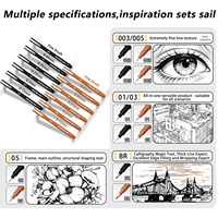 Stylos à pointe fine Micron noirs et bruns, 6 pièces/ensemble, pour dessin, journalisation, croquis, illustration, encre noire imperméable, fournitures scolaires