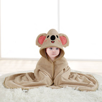 Serviette de bain à capuche pour bébé en flanelle de qualité supérieure, ensemble de serviettes de bain en peluche pour bébé