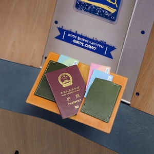 Porta Pasaportes de Cuero Genuino Personalizable Boshiho, con Espacios para Sublimación de Logotipo, Resistente al Agua, Espacios Editables para - Product Image 2