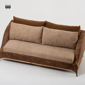Marco de sofá de sala de estar pies de madera de cera blanca sofá de hogar de lujo ligero moderno