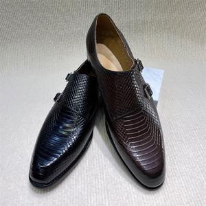 Costume de mariage d'affaires à double boutonnage en cuir de vachette de qualité supérieure, associé à des chaussures en cuir décontractées - Product Image 2