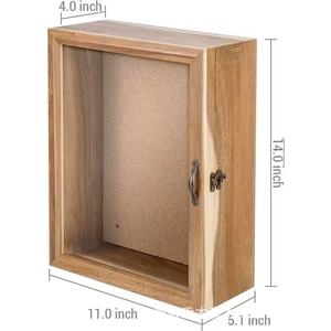 Wooden <b>Wall</b> Mounted Shadow Box 14x11x5.1 Inch Solid Wood Photo Display <b>Frame</b> For Specimens Dried Flowers - Product Image 1