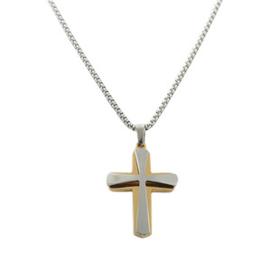 Collar con Colgante de Cruz de Acero Inoxidable para Hombre, Diseño Geométrico, Estilo Punk Retro 120178 - Product Image 3