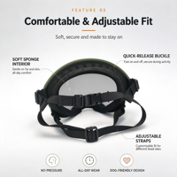 Lunettes de soleil pour chien avec verres miroir, sangle réglable, protection oculaire, vente en gros, fournisseur OEM ODM, marque privée