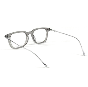 Ultra Hafif Saf Titanyum Asetat Unisex Punk Tarzı Kare Şekilli Tam Çerçeveli Optik Çerçeveler Düz Yüzeyli HRD EGOS Model Okuma Gözlüğü - Product Image 4