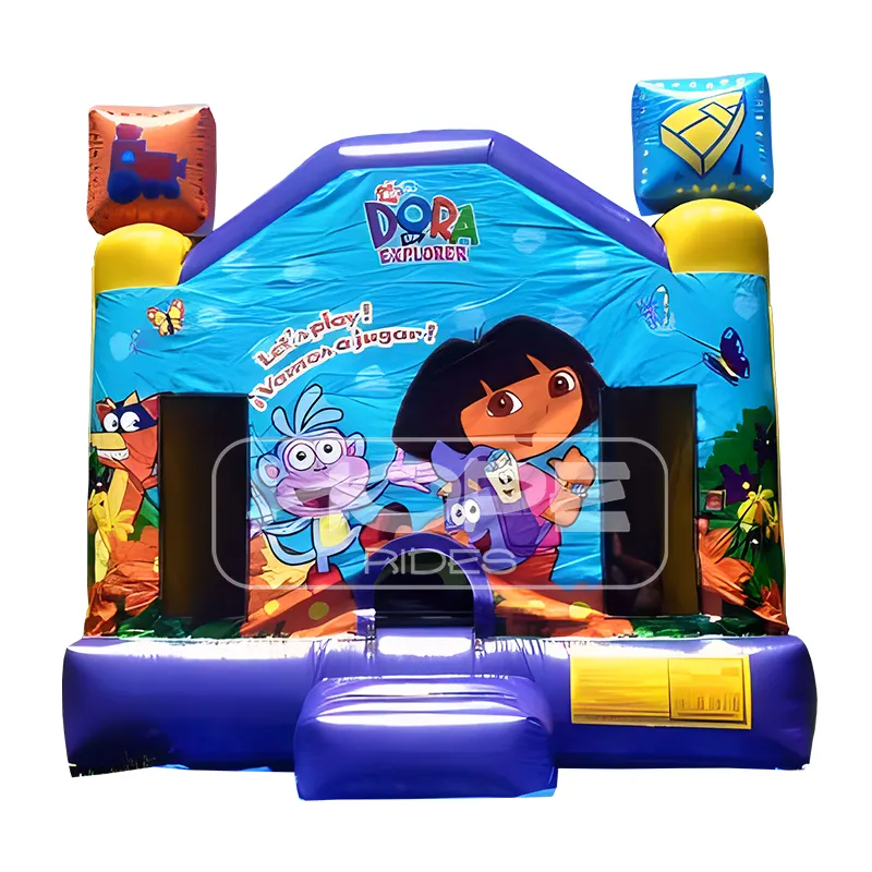 Kids fun bouncy castle party use jumper comercial home inflatable bouncer dora bounce house for sale