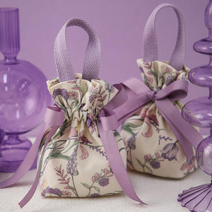 Nouveau sac de bonbons de mariage de fleur peint à la main créatif peut être sac en tissu d'emballage cadeau de vacances Portable - Product Image 5