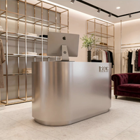 Comptoir de caisse en acier inoxydable pour magasin de vêtements pour femmes, petit comptoir d'accueil, réception d'entreprise simple et moderne