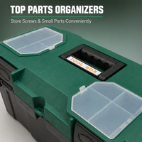 Boîte à outils de grande capacité de 19 pouces, boîte de rangement en plastique robuste et portable pour outils, organisateur de matériel