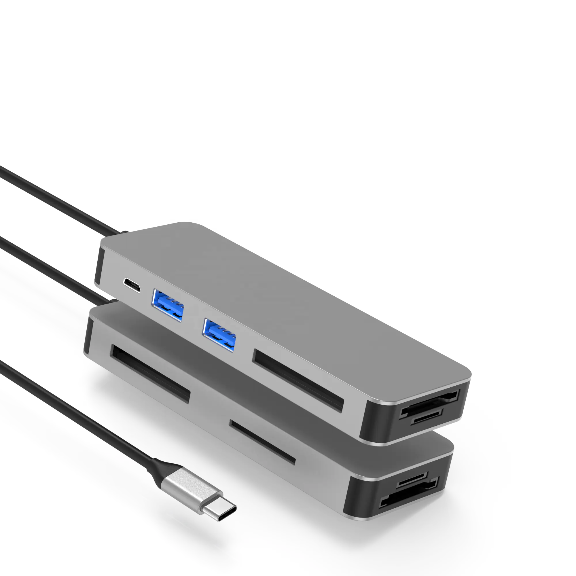 Dapatkan konektivitas utama dengan grosir 8 in 1 Antarmuka Transfer hub: USB-C 5V3A, 2 x USB 3.0 (5 Gb/s), XQD/MS/CF/SD/TF