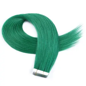 wholesale cheap light green 20 inch 200 grams straight 100% virgin European human hair cuticle aligned tape ins hair extensions