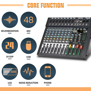 Mezclador de Audio USB de 8 Canales con Alimentación Phantom de 48V FG8, Precio de Fábrica OEM, para Actuaciones en Escenario - Product Image 6