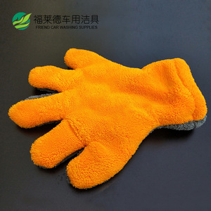Guantes de microfibra Coral Fleece de 5 dedos de 12x30cm para limpieza y detallado de coches - Product Image 2