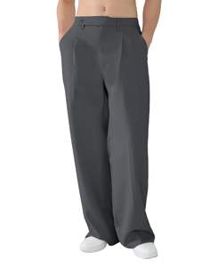 Pantalons habillés décontractés pour hommes, plissés, style old money, jambes larges, pantalons amples, coupe décontractée, pantalons <span class=keywords><strong>de</strong></span> <span class=keywords><strong>travail</strong></span> - Product Image 6