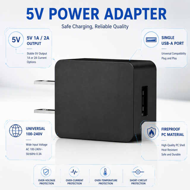 Factory OEM 5V 1A 5V 2A USB Power Adapter Wall Charger USB-A Port AC DC Charging Adapter for Mobile Phone Tablet