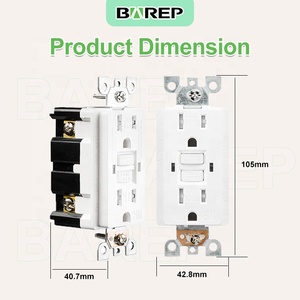 Tomacorrientes GFI con Certificación UL, 15 Amperios, Indicador LED, Resistentes a la Manipulación y a la Intemperie, con Placas de Pared y Tornillos - Product Image 2