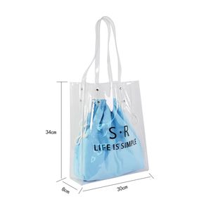 Sac à main d'été personnalisable, imperméable, holographique, sac de plage à bandoulière avec fermeture éclair en PVC transparent, sac de shopping transparent - Product Image 6