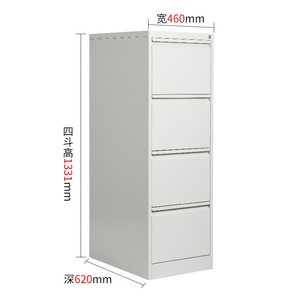 Meuble de classement de bureau à 4 tiroirs en métal, avec système de poussée et de traction, pour documents A4 suspendus - Product Image 5