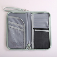 Gaya Irlandia RFID kartu telepon kulit Oxford Organizer perjalanan modis dokumen tempat paspor penutup dompet Zipper-tas Set hadiah