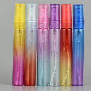 Bouteilles d'échantillon portables de couleur OEM à prix d'usine, Mini vaporisateur de brouillard coloré en verre rond 10ml flacon de stylo de parfum