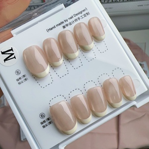 <span class=keywords><strong>Ongles</strong></span> press-on faits main personnalisés avec logo OEM, courts, forme amande, double couche, en boîte, fourniture directe usine - Product Image 2