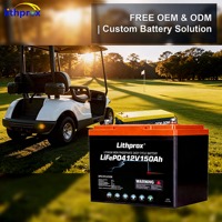 Batterie LiFePO4 12,8V 150Ah au phosphate de fer et de lithium à décharge profonde pour chariots de golf, faible autodécharge, marine, camping-car, solaire, avec Bluetooth