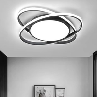 Lampe de plafond créative noire pour l'intérieur, lampe de plafond LED pour la chambre à coucher, salon