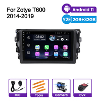 Y1E Android 11 Vidéo Radio Audio pour Zotye T600 2014-2019 Écran 2.5D Stéréo AM FM Lecteur DVD de voiture Android universel