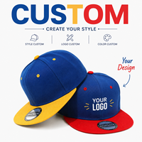 Casquette Snapback Hip Hop Ajustable Personnalisée à Deux Couleurs, 6 Panneaux, Visière Plate Rigide, Vierge pour Broderie et Impression de Logo, Vente en Gros